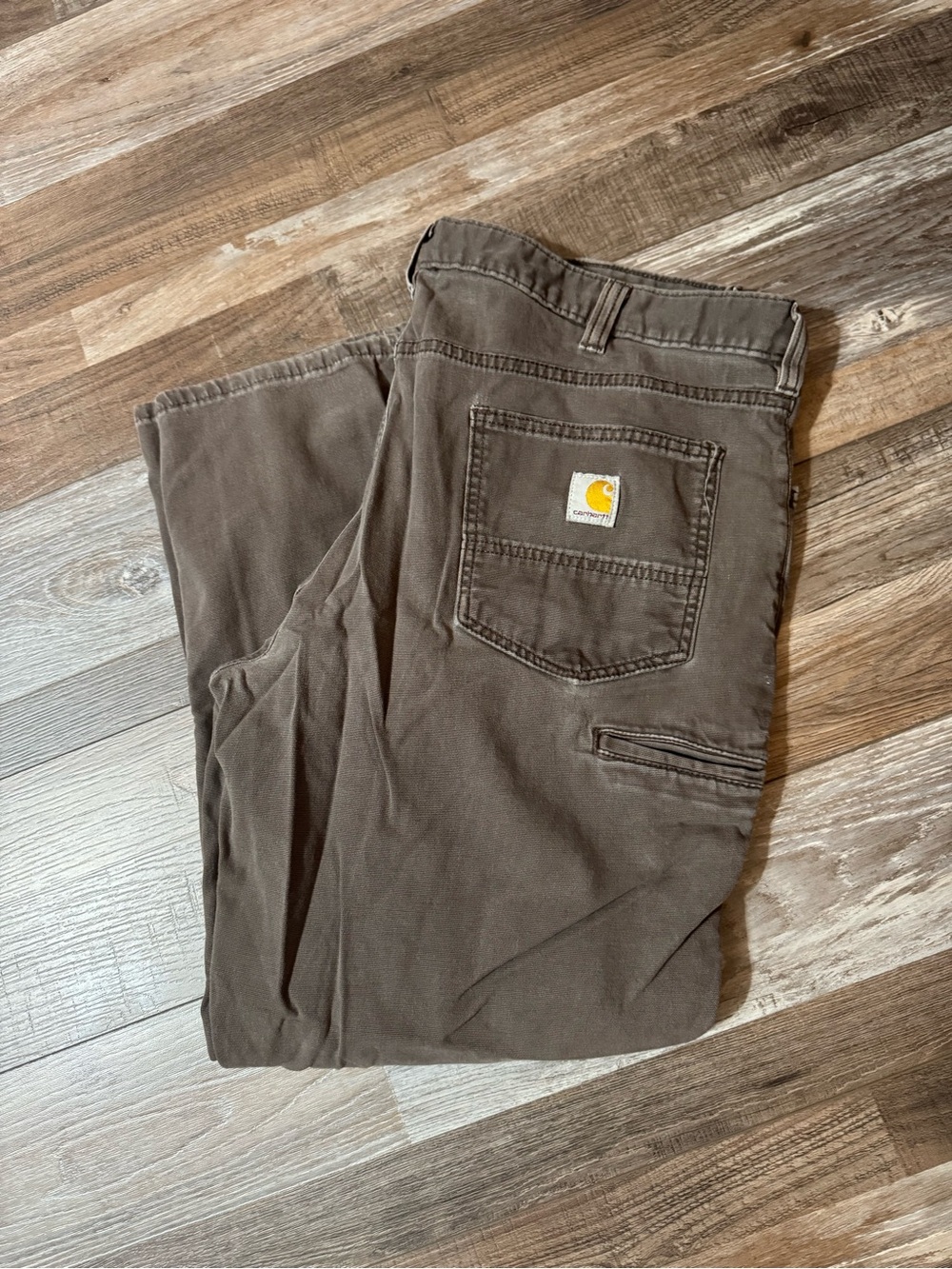 Carhartt Brown Cargo Work Pants with Tool Pocket